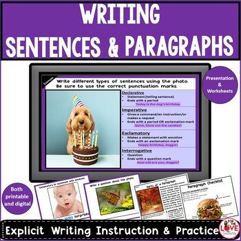 Preview of Writing Sentences and Paragraphs