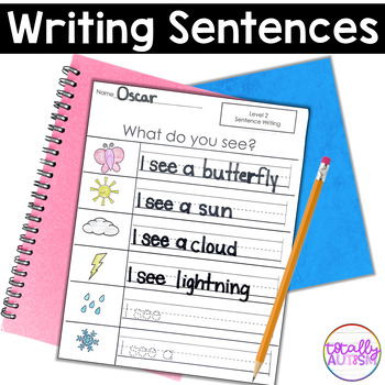 Writing Sentences, visually based for students with autism