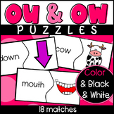 OU and OW Puzzles Literacy Center Phonics Activity Back to