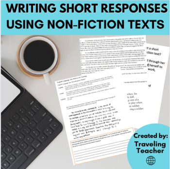 Preview of Writing Short Response Answers Using Non-Fiction Texts - ELA Test Prep Skills