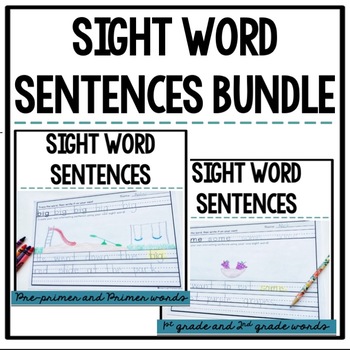 Preview of Writing Sight Word Sentences Bundle | Pre-Primer, Primer, 1st Grade & 2nd Grade