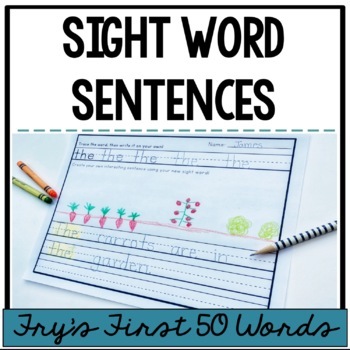 Preview of Writing Sight Word Sentences | Fry's First 50 words