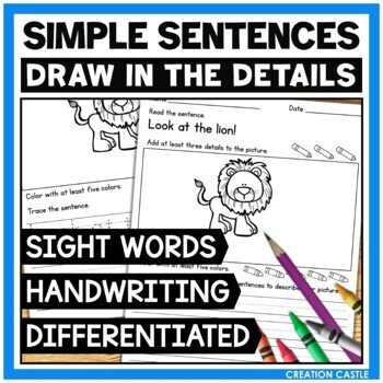 Preview of Writing Simple Sentences with Sight Words Worksheets