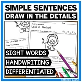 Writing Simple Sentences with Sight Words Worksheets
