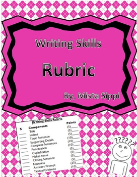 Preview of Writing Skills Rubric