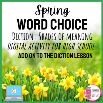 Preview of Writing Skills Spring Word Choice Digital Activity for High School