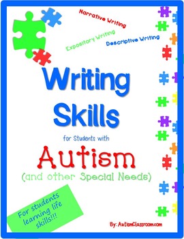 Preview of Writing Skills for Students with Autism | Writing Prompts for Special Education
