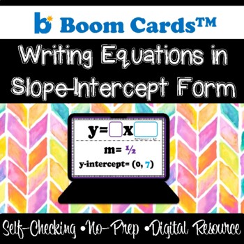 Preview of Writing Slope-Intercept Equations BOOM™ Cards