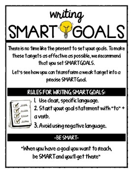 Preview of Writing Smart Goals