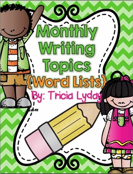 Preview of Writing Station Monthly Word Lists {September-May}  Writing Paper too!