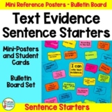Sentence Starters for Citing Text Evidence and Text Depend