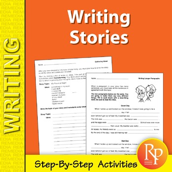 Preview of WRITING STORIES: Step-by-Step: Describing Words, Connecting Paragraphs, Drafts..