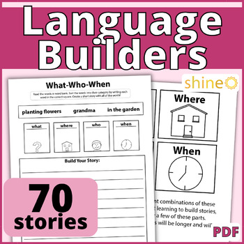 Preview of Writing Stories & Narrative Generation, Story Prompts, Sentence Language Builder