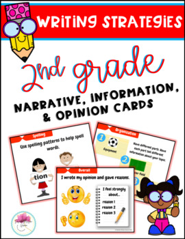 Preview of Writing Strategies 2nd Grade Cards (Set of Narrative, Information, & Opinion)