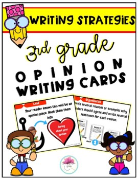 Preview of Writing Strategies 3rd Grade Opinion Cards