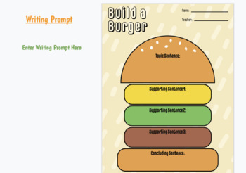 Preview of Writing Strategy-Build a Burger