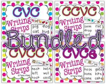 Preview of Writing Strips BUNDLED {CVC, CVCe, CCVC, CVCC}