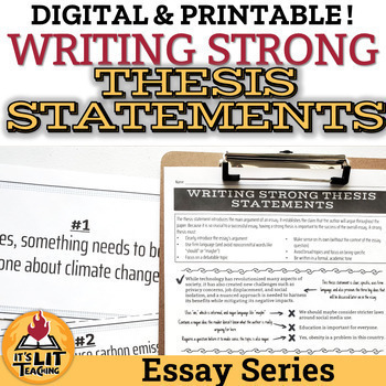 Preview of Writing Strong Thesis Statements Activity | Printable & Digital