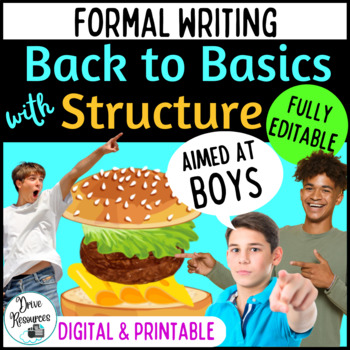 Preview of Writing Structure - Argumentative Expository Writing - Remedial Help for Boys