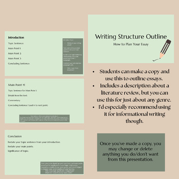Preview of Writing Structure Outline - Informative Writing Structure - Outline for Students