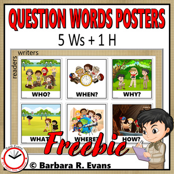 Preview of QUESTION WORDS POSTERS 5 Ws + 1 H Anchor Charts Reading Writing