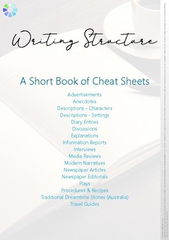 Preview of Writing Structures - A Short Booklet of Cheat Sheets