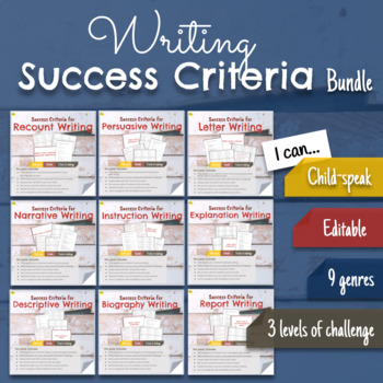 Preview of Writing Success Criteria