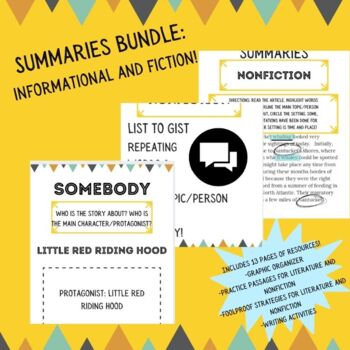 Preview of Writing Summaries Bundle-Nonfiction and Fiction Texts!