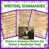 Writing Summaries - Posters & Sentence Starters for ELLs &