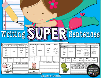 Preview of Writing Super Detailed Sentences (Common Core)