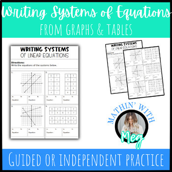 Preview of Writing Systems of Linear Equations from Graphs & Tables | Algebra 1 | TEKS A.2I