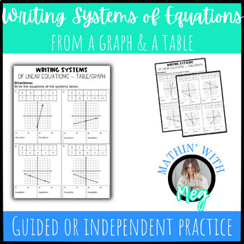 Preview of Writing Systems of Linear Equations from a Table & a Graph | TEKS A.2I