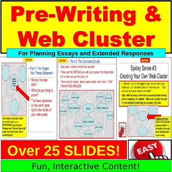 Preview of Pre-writing and Cluster: Superhero PowerPoint, Google Slides