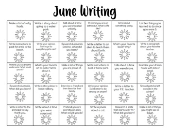 Writing Task Cards - June by The Magic Teacher | TpT