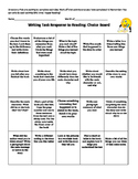Writing Task response to reading choice board: Daily 5