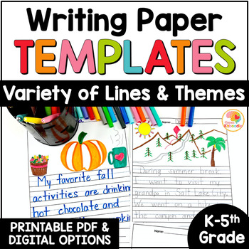 Preview of Writing Paper Templates with Varying Lines Widths and Picture Drawing Box