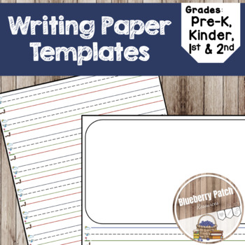 Preview of Writing Paper and Templates for Primary Learners | Four Line Paper with Icons