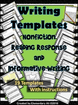 Preview of Writing Templates: Nonfiction Reading Response and Informative Writing