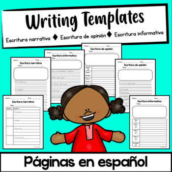 Preview of Writing Templates Spanish - Escritura narrativa, de opinión e informativa