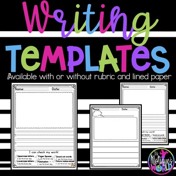 Preview of Writing Templates With Rubric (With or Without Primary Lines)