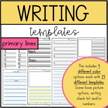 Preview of Writing Templates for Kindergarten Writing Worksheets