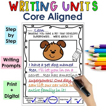 Preview of 3rd Grade Writing Prompts - Narrative, Opinion, Informational Year Long Bundle