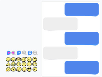 Preview of Writing Text Messages Digital Template: Graphic Organizer with Emoji's