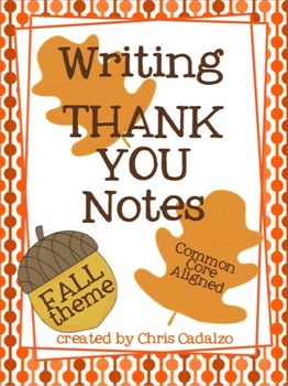 Preview of Writing Thank You Cards - Fall Theme