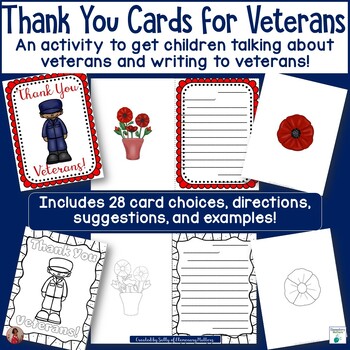 Preview of Writing Thank You Cards for Veterans - for Veterans Day or Any Patriotic Day