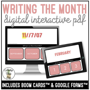 Preview of Writing The Month with Numbers Digital Activity