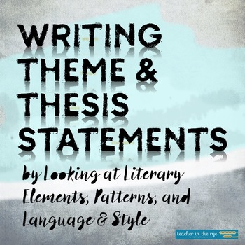 Preview of Writing Theme & Thesis Statements: Pre-Writing Activity for Literary Analysis