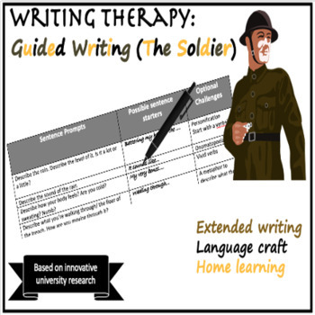 Preview of Home Writing Therapy: Guided Writing (The Soldier)