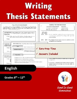 Writing Thesis Statements by Everyday Learning | TPT