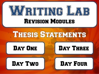 Preview of Writing Thesis Statements - Writing Lab Pre-Writing Module
